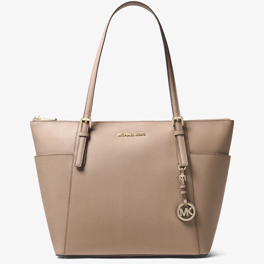 MICHAEL KORS
Jet Set Large Saffiano Leather Top-Zip Tote Bag